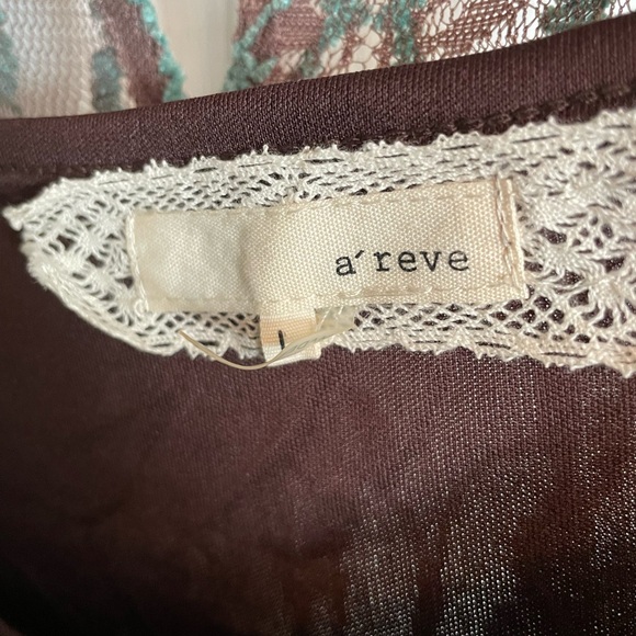 A'Reve Brown and Teal Ruffled Tiered Dress - Picture 5 of 6